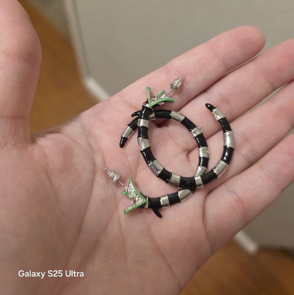 Beetlejuice Jewelry - Beetlejuice snake-like sandworm Saturnian aliens Hoop Stainless Steal Earrings